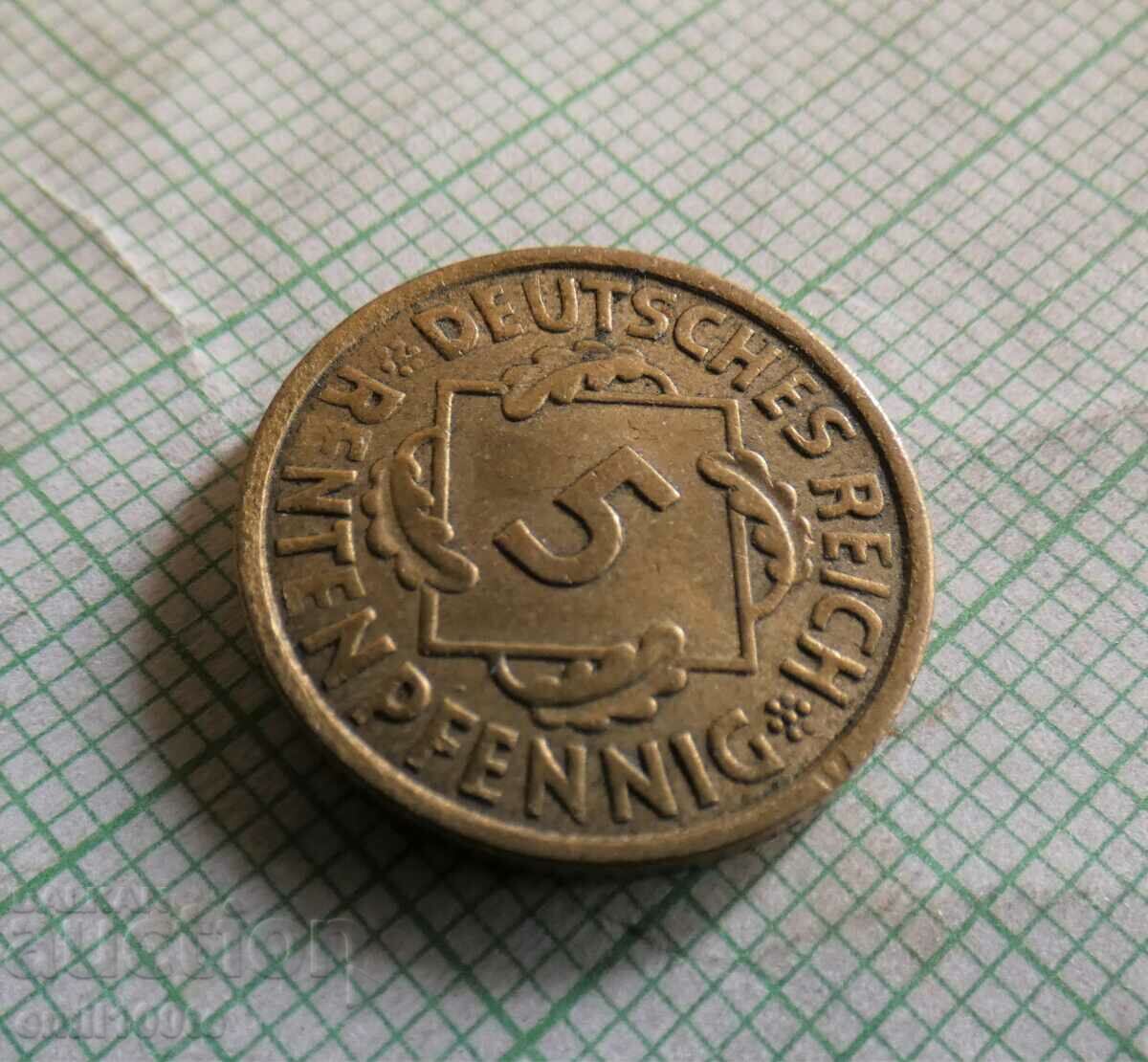 Auction 5 pfennig 1924 A Germany Auction 5 pfennig 1924 A Germany