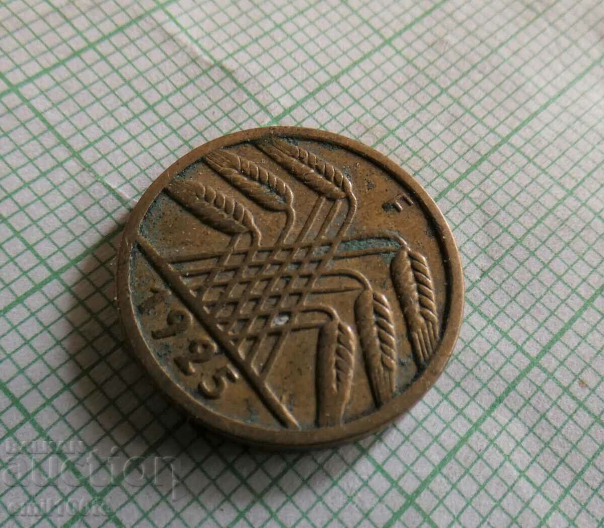 5 Pfennig 1925 F Germania - 6 5 Pfennig 1925 F Germania - 6