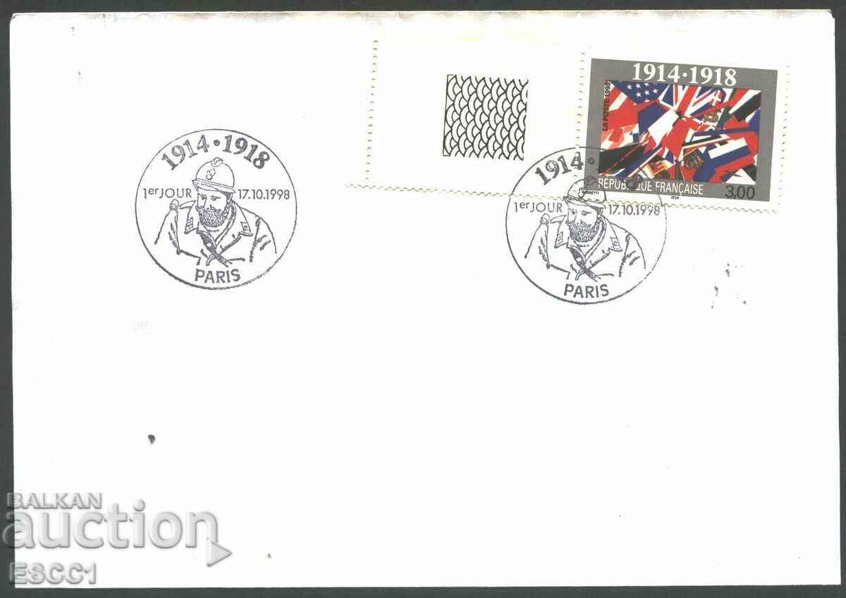 Envelope stamp special stamp World War I 1998 France