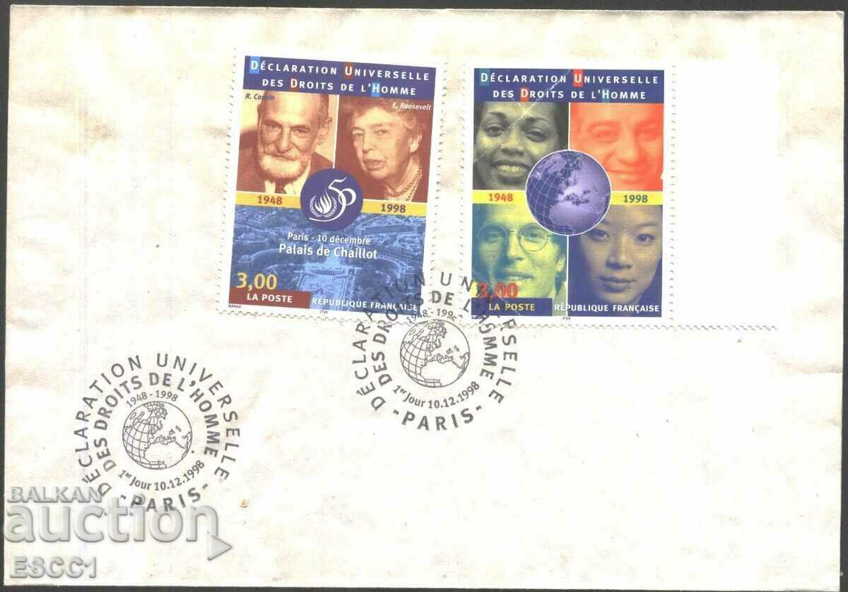 Φάκελος με γραμματόσημα και ειδική σφραγίδα Ανθρώπινα δικαιώματα 1998 Γαλλία