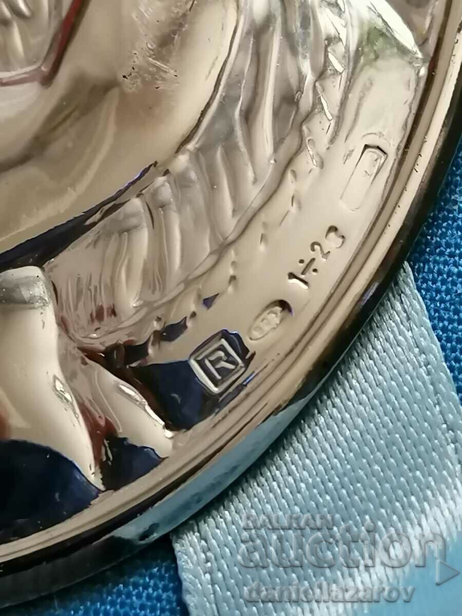 Delivery of Italian SILVER Icon of the Virgin and Child, Silver 925 Delivery of Italian SILVER Icon of the Virgin and Child, Silver 925