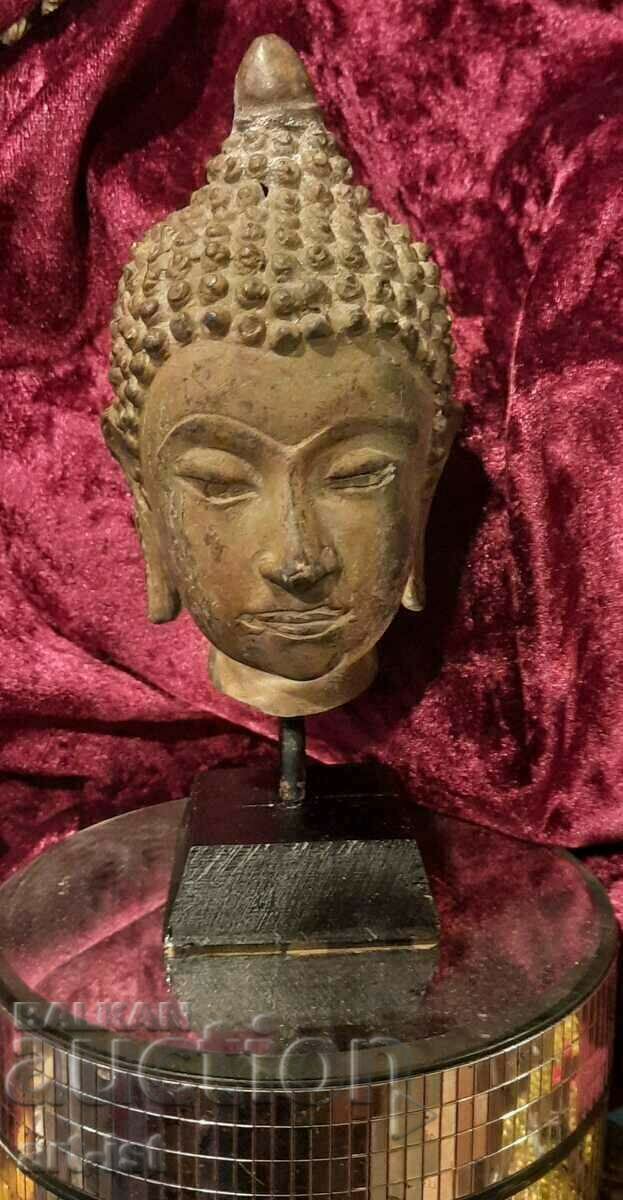 Livrarea Sculptură din bronz cu capul lui Buddha