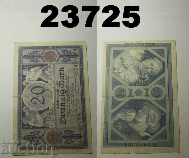 Германия 20 марки 1915 VF
