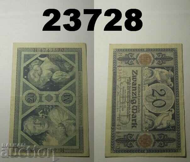 Германия 20 марки 1915 VF+