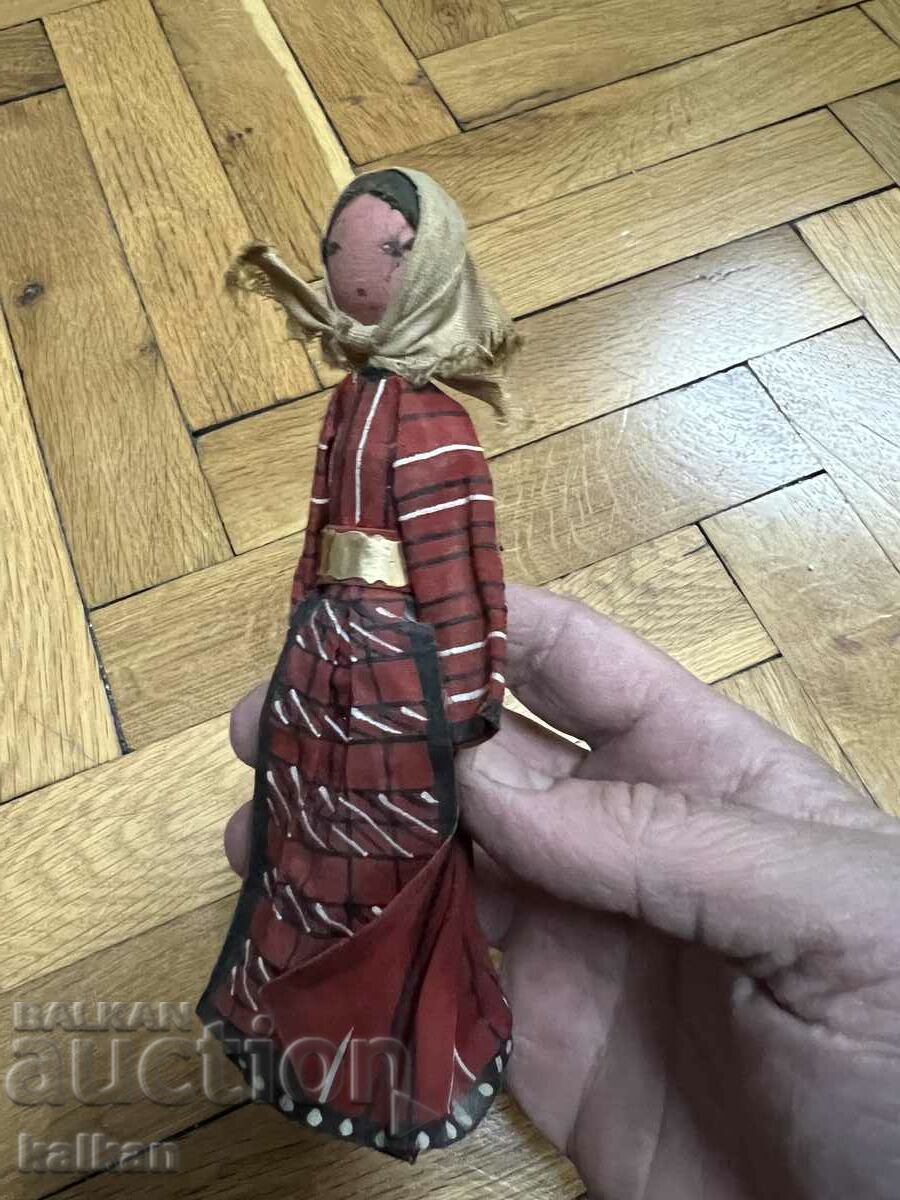 Old souvenir wooden Bulgarian doll with price 15.00 BGN | € 7.67