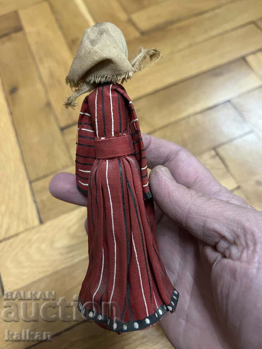 Old souvenir wooden Bulgarian doll - 5