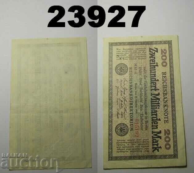 Germany 200 Billion Marks 1923 XF