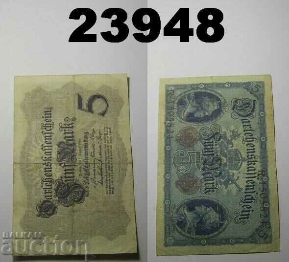 Γερμανία τραπεζογραμμάτιο 5 μάρκων 1914 VF