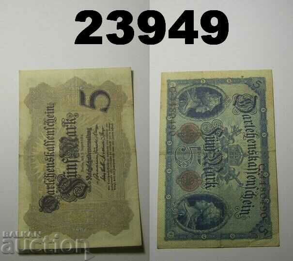 Bancnota Germania 5 Marci 1914 VF