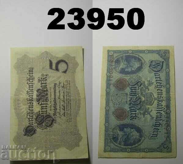 Bancnota Germania 5 Marci 1914 VF+
