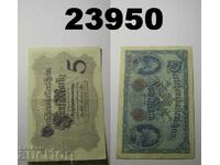 Germany 5 Marks 1914 VF+ Banknote
