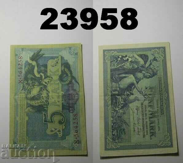 Германия 5 марки 1904 XF банкнота