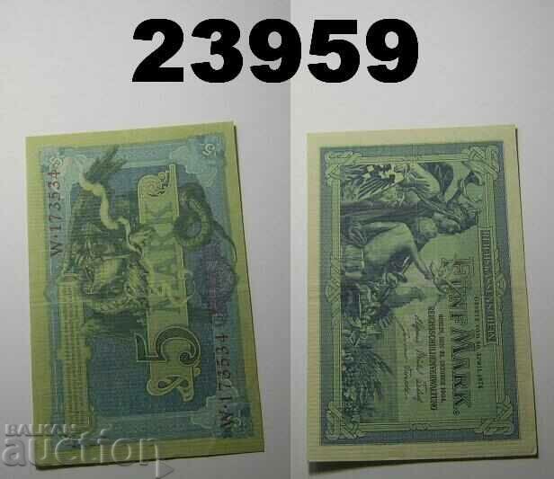 Germany 5 Marks 1904 VF+/XF Banknote