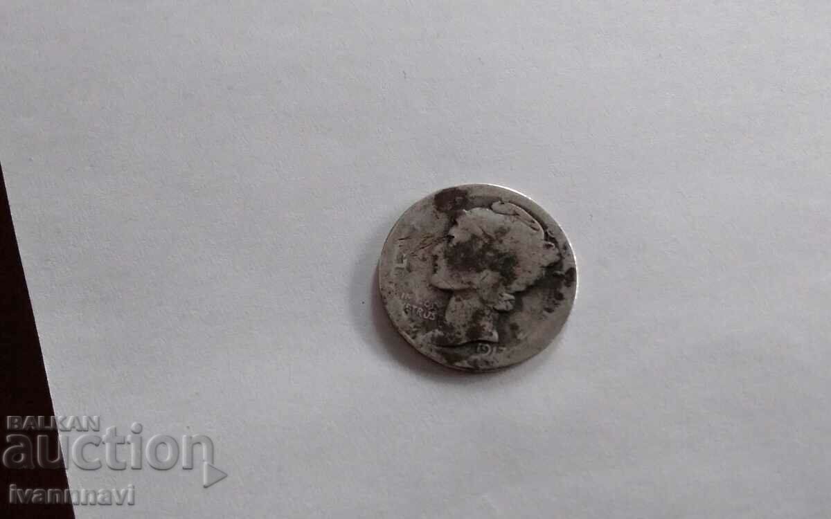 Auction Dime 1917 year Auction Dime 1917 year