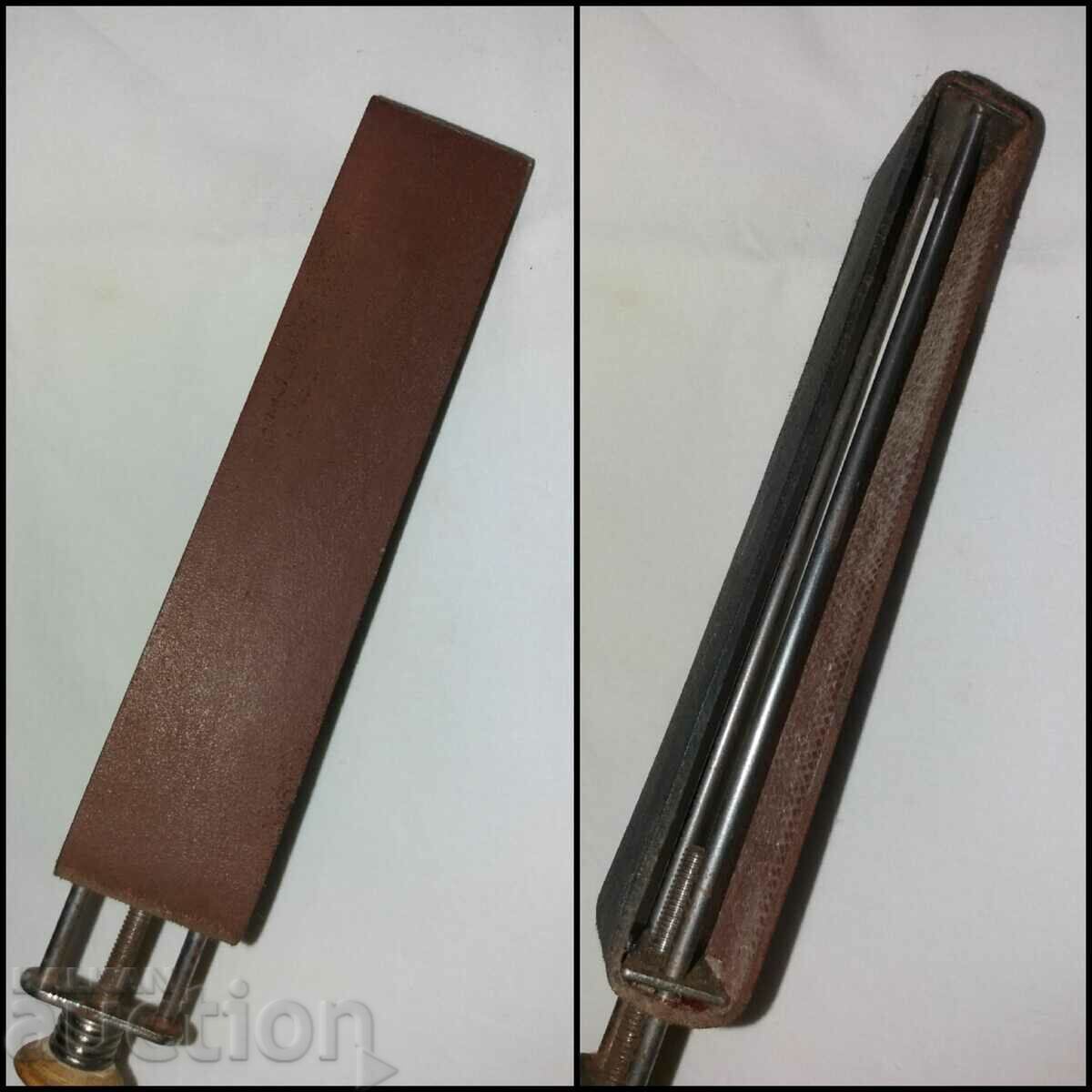 Old brand leather massat razor sharpening kit - 6 Old brand leather massat razor sharpening kit - 6