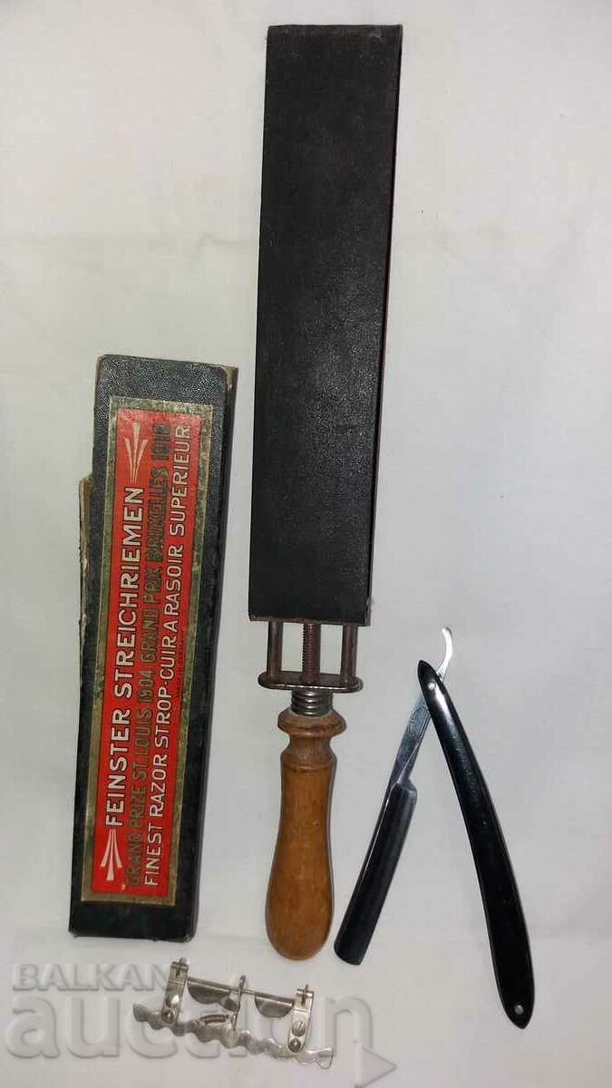 Old brand leather massat razor sharpening kit Old brand leather massat razor sharpening kit