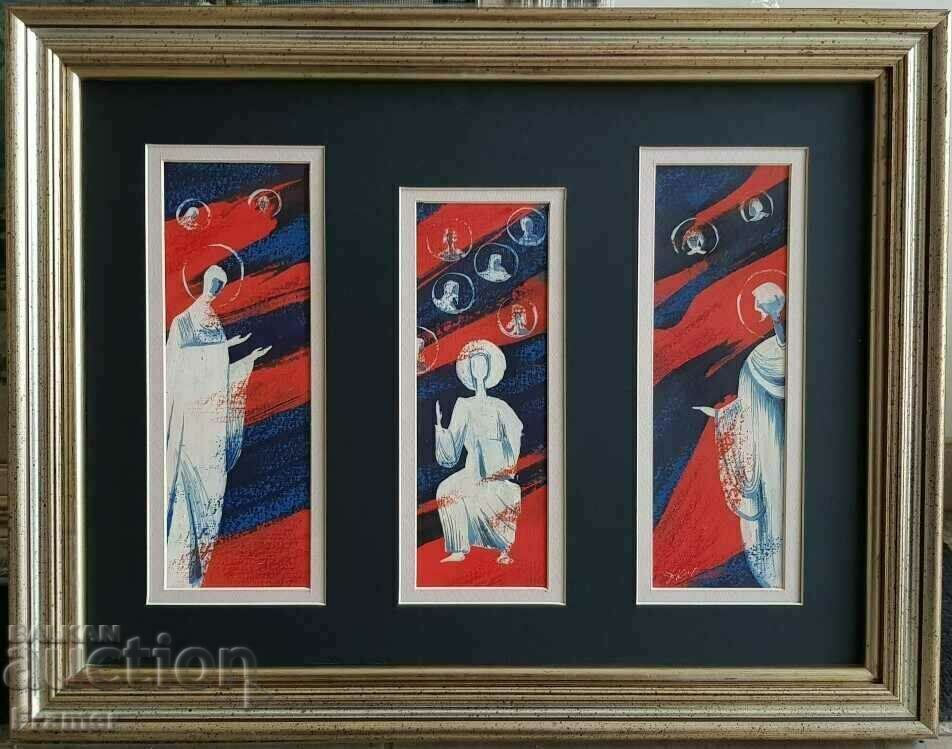 Dimitar Kirov DiKiro 1935-2008 Daisy Triptych