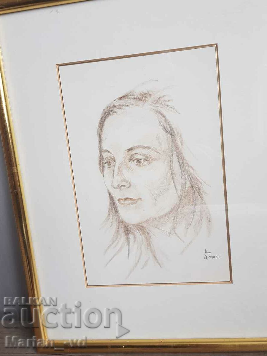 Portrait drawn in crayon with price 50.00 BGN | € 25.56 Portrait drawn in crayon with price 50.00 BGN | € 25.56