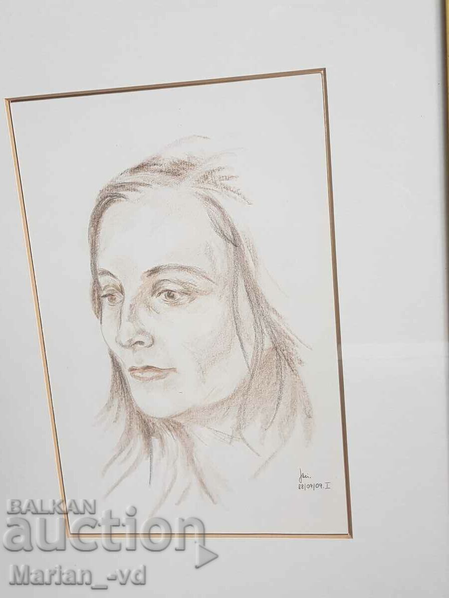 Portrait drawn in crayon - 5 Portrait drawn in crayon - 5