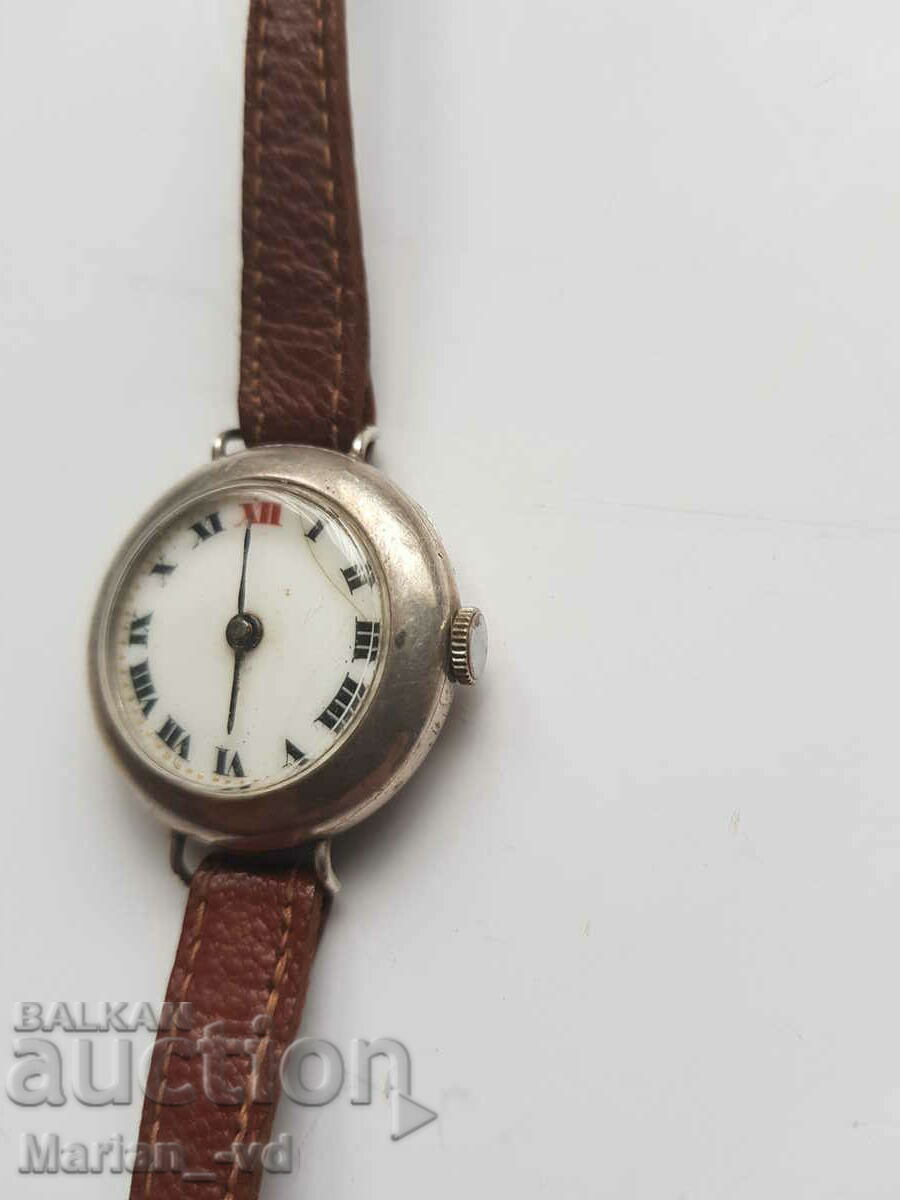 Auction  Old Silver Mechanical Ladies Watch