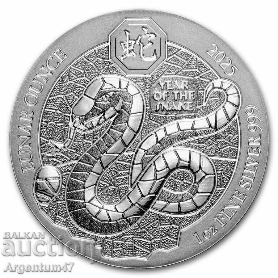 NOU!!! SILVER 1 OZ 2025 RWANDA - LUNAR SNAKE