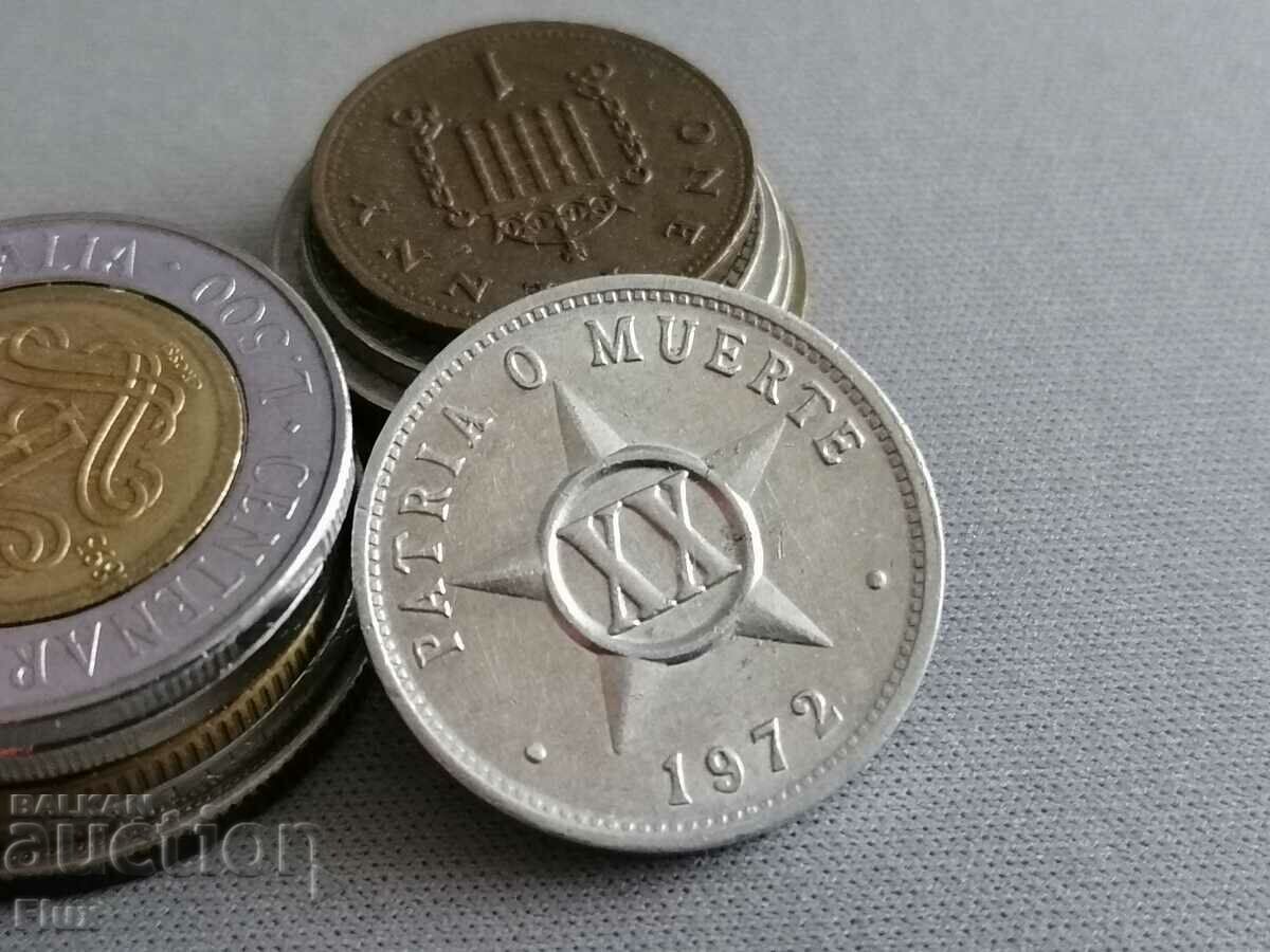 Monedă - Cuba - 20 centavos | 1972