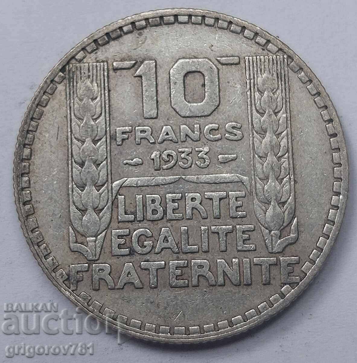 10 франка сребро Франция 1933 - сребърна монета #28