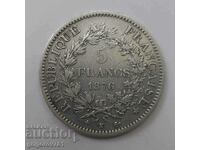 5 Francs Silver France 1876 K - Silver Coin #72