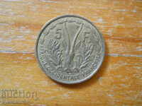 5 franci 1956 - Africa de Vest (colonie franceză)