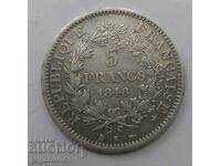 5 Φράγκα Ασήμι Γαλλία 1848 K - Ασημένιο νόμισμα #92