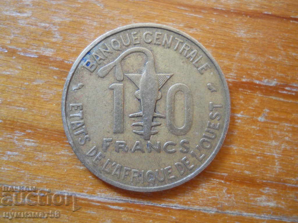 10 franci 1971 - Africa de Vest