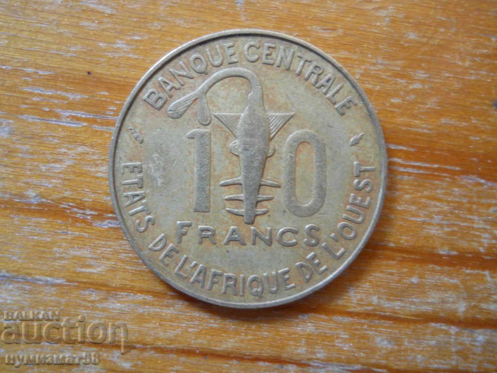 10 francs 1986 - West Africa