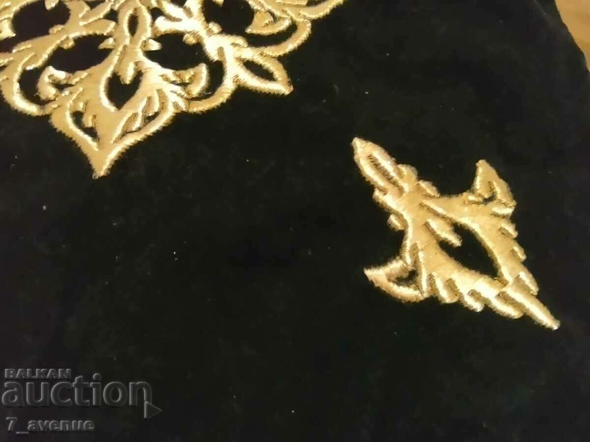 Pillow, old, with silk gold cord and decoration 12/13/22 - 5 Pillow, old, with silk gold cord and decoration 12/13/22 - 5