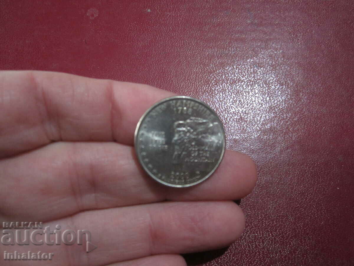 Ню хемпшир  25 цента САЩ 2000 г буква P