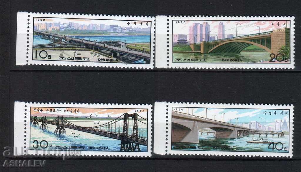 Северна Кореа 1990  Мостове 4 марки чисти