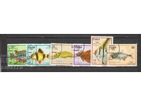 CUBA - Fauna-Fish with stamp 6 stamps