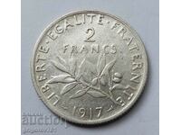 2 Φράγκα Ασήμι Γαλλία 1917 - Ασημένιο νόμισμα #93