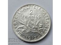 2 франка сребро Франция 1917 - сребърна монета #94