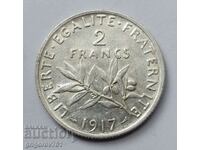 2 франка сребро Франция 1917 - сребърна монета #97