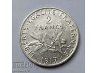 2 Francs Silver France 1917 - Silver Coin #100