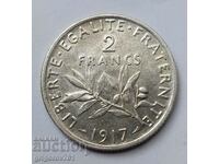2 франка сребро Франция 1917 - сребърна монета #101