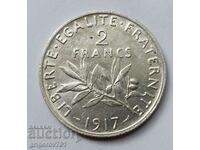 2 франка сребро Франция 1917 - сребърна монета #103