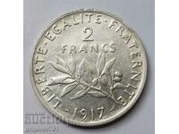2 франка сребро Франция 1917 - сребърна монета #104