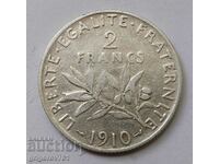 2 Francs Silver France 1910 - Silver Coin #112