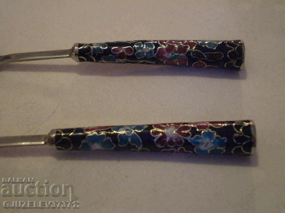 Set of 2 spoons in an enamel metal box - 5 Set of 2 spoons in an enamel metal box - 5