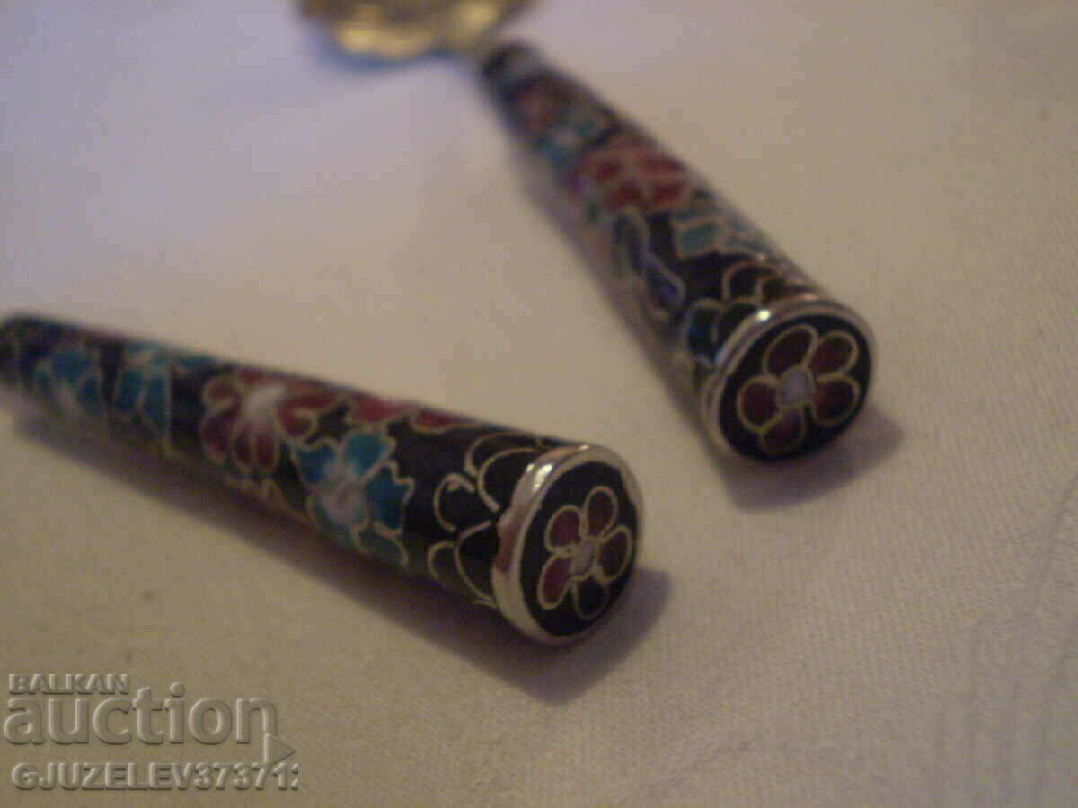Set of 2 spoons in an enamel metal box - 7 Set of 2 spoons in an enamel metal box - 7