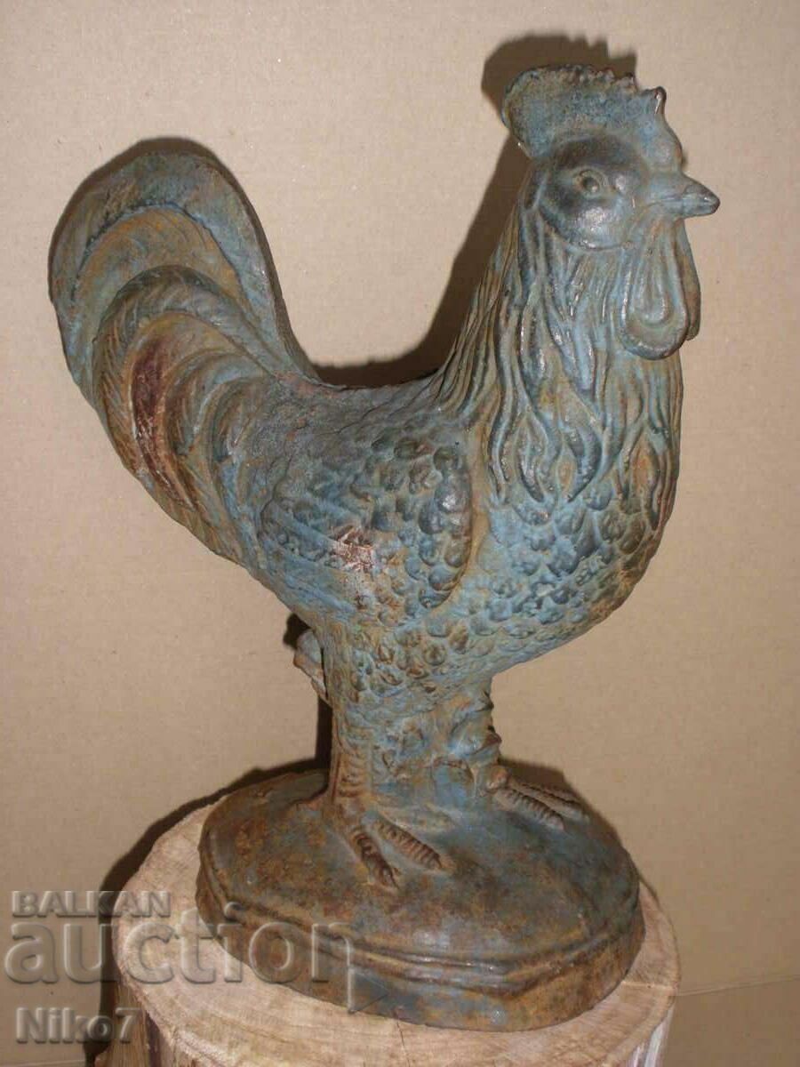 Ancient, massive, cast iron figure (sculpture) - Rooster. with price 299.99 BGN | € 153.38 Ancient, massive, cast iron figure (sculpture) - Rooster. with price 299.99 BGN | € 153.38