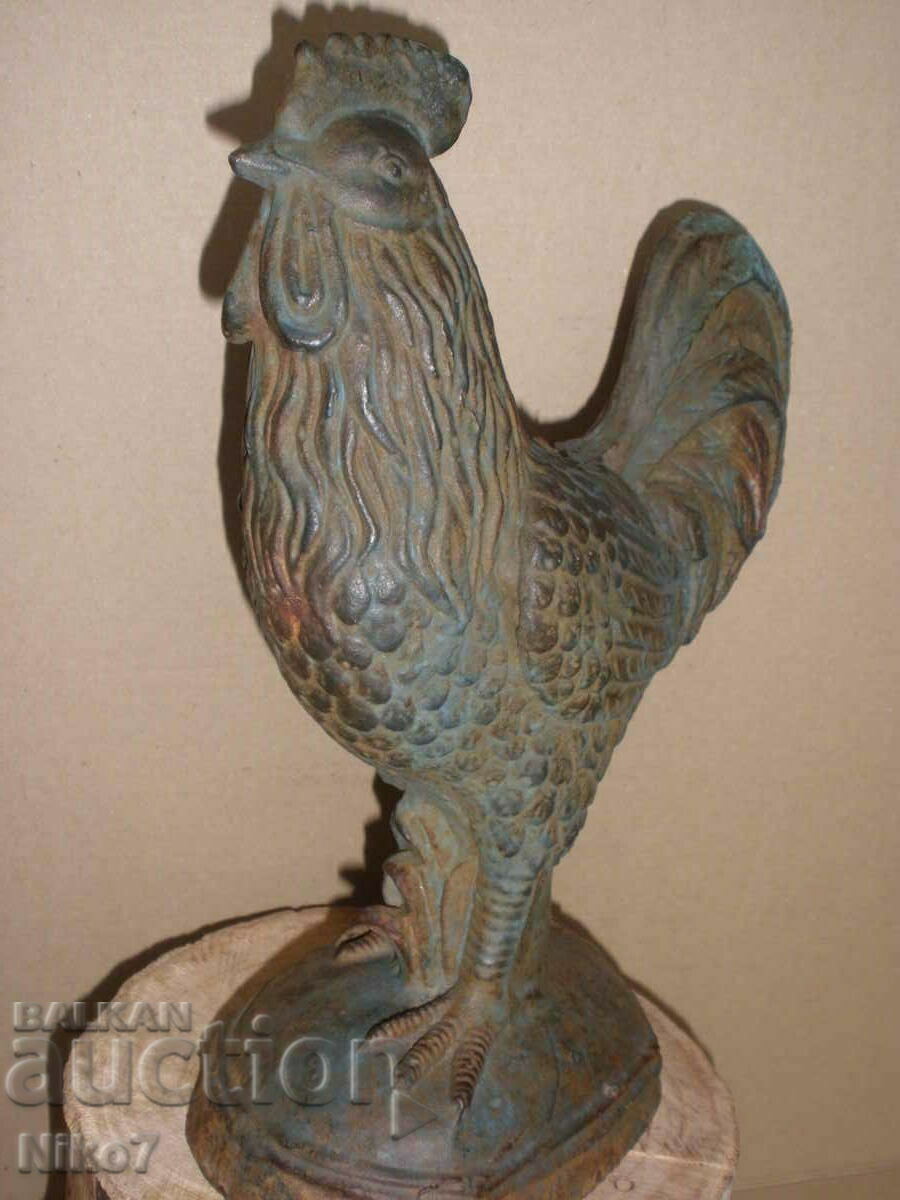 Ancient, massive, cast iron figure (sculpture) - Rooster. - 6 Ancient, massive, cast iron figure (sculpture) - Rooster. - 6