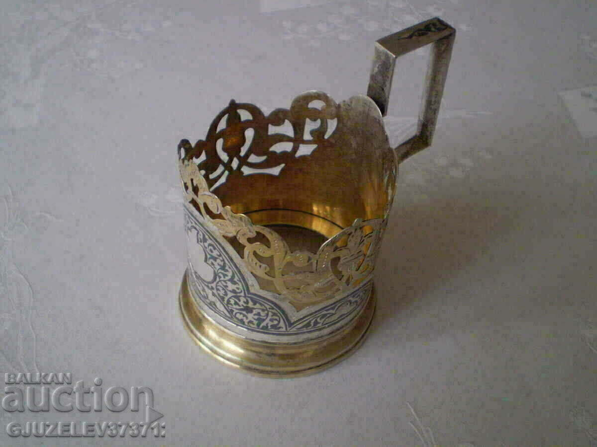 Ασημένιο σουβέρ με niello και επίχρυσο Ασημένιο σουβέρ με niello και επίχρυσο