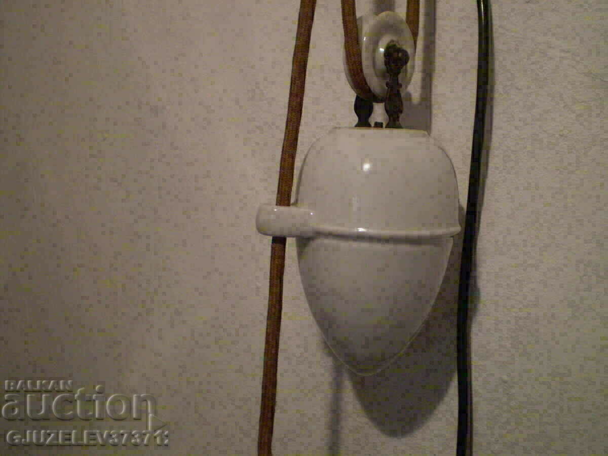 Candelabru cu ouă din porțelan Art Deco 30 cu sticlă ondulată - 5 Candelabru cu ouă din porțelan Art Deco 30 cu sticlă ondulată - 5